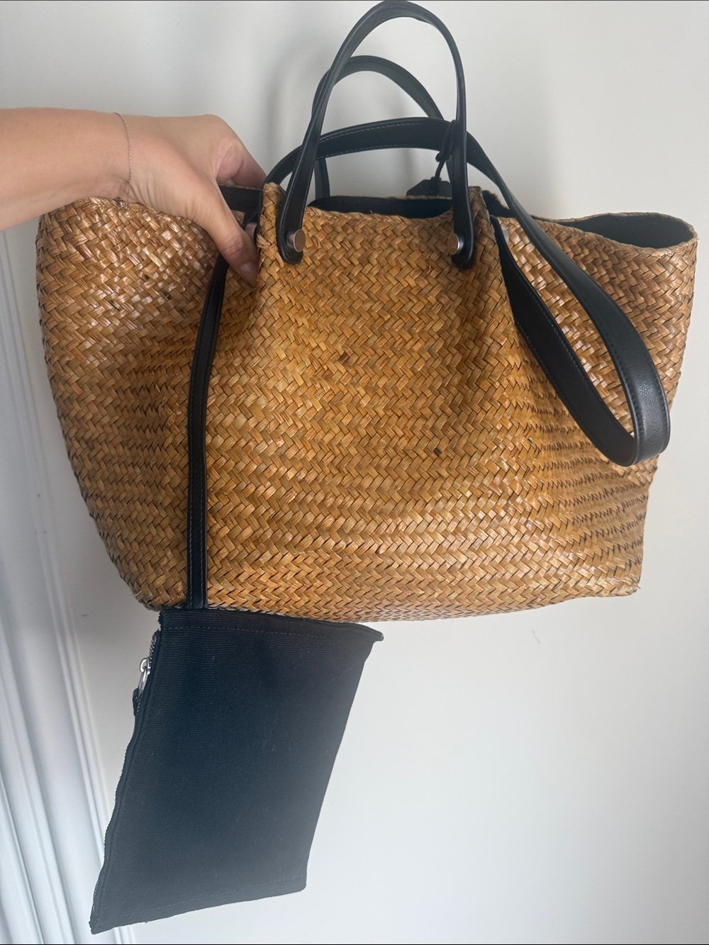 AllSaints allington straw tote in natural - Picture 10 of 12